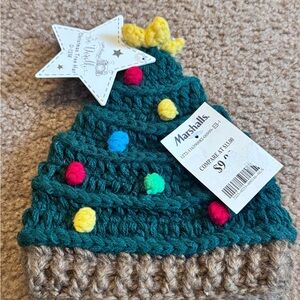 Festive Green and Brown Kids Knit Hat